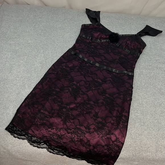 Y2K Whimsigoth Dark Fairy Dress Size 8 Petite Lace Gothic Grunge Vamp Cocktail - Picture 11 of 13